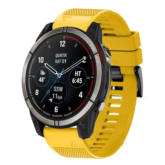 For Garmin Quatix 7 Pro Quick Release 22mm Silicone Watch Band(Yellow) - Watch Bands by buy2fix | Online Shopping UK | buy2fix