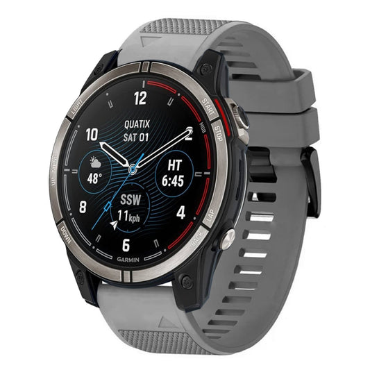 For Garmin Quatix 7 Pro Quick Release 22mm Silicone Watch Band(Grey) - Watch Bands by buy2fix | Online Shopping UK | buy2fix