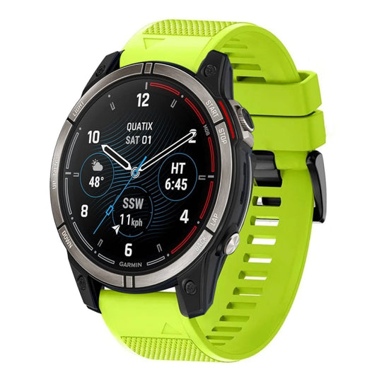 For Garmin Quatix 7 Pro Quick Release 22mm Silicone Watch Band(Lime Green) - Watch Bands by buy2fix | Online Shopping UK | buy2fix