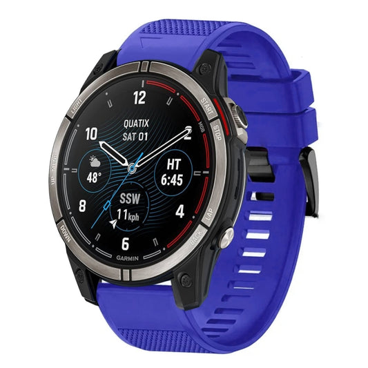 For Garmin Quatix 7 Pro Quick Release 22mm Silicone Watch Band(Dark Blue) - Watch Bands by buy2fix | Online Shopping UK | buy2fix