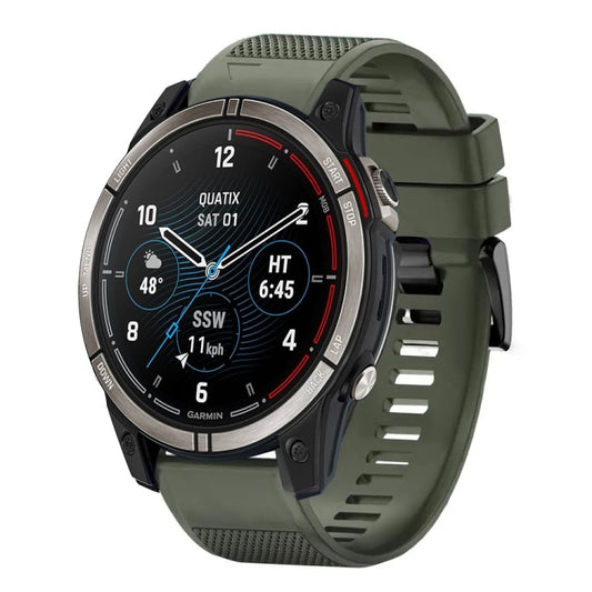 For Garmin Quatix 7 Quick Release 22mm Silicone Watch Band(Army Green) - Watch Bands by buy2fix | Online Shopping UK | buy2fix