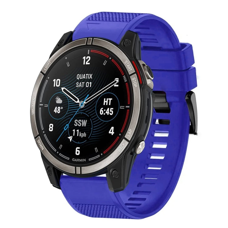 For Garmin Quatix 7 Quick Release 22mm Silicone Watch Band(Dark Blue) - Watch Bands by buy2fix | Online Shopping UK | buy2fix