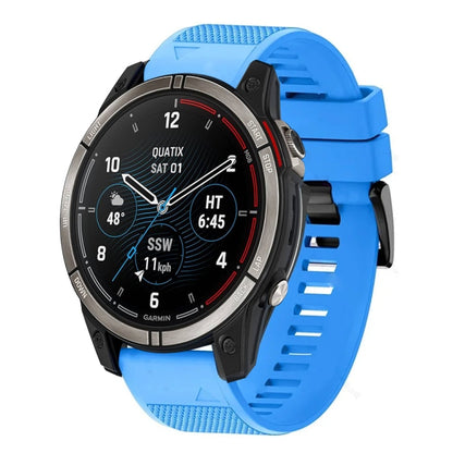 For Garmin Quatix 7 Quick Release 22mm Silicone Watch Band(Sky Blue) - Watch Bands by buy2fix | Online Shopping UK | buy2fix