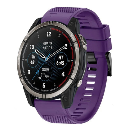 For Garmin Quatix 7 Quick Release 22mm Silicone Watch Band(Purple) - Watch Bands by buy2fix | Online Shopping UK | buy2fix