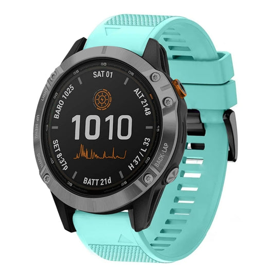 For Garmin Fenix 7 Pro 47mm Quick Release 22mm Silicone Watch Band(Mint Green) - Watch Bands by buy2fix | Online Shopping UK | buy2fix