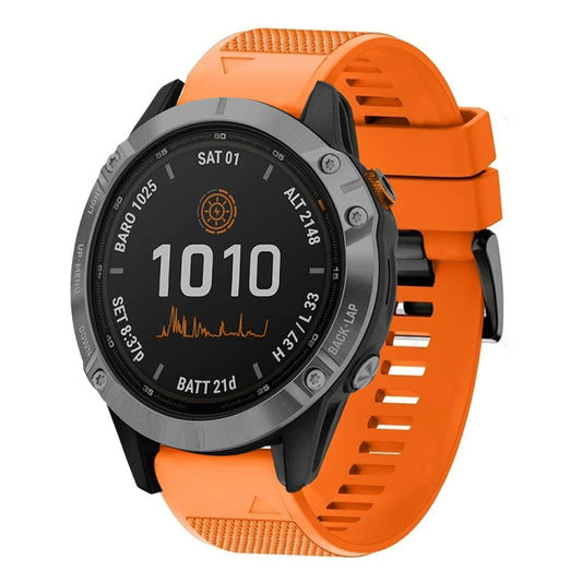 For Garmin Fenix 7 Pro 47mm Quick Release 22mm Silicone Watch Band(Orange) - Watch Bands by buy2fix | Online Shopping UK | buy2fix