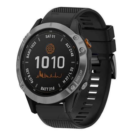 For Garmin Fenix 7 Pro 47mm Quick Release 22mm Silicone Watch Band(Black) - Watch Bands by buy2fix | Online Shopping UK | buy2fix