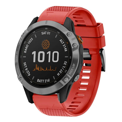 For Garmin Fenix 7 Pro 47mm Quick Release 22mm Silicone Watch Band(Red) - Watch Bands by buy2fix | Online Shopping UK | buy2fix