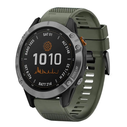 For Garmin Fenix 7 Pro 47mm Quick Release 22mm Silicone Watch Band(Army Green) - Watch Bands by buy2fix | Online Shopping UK | buy2fix