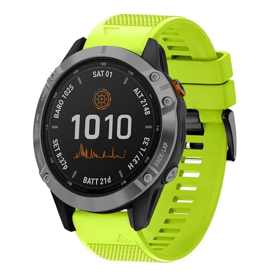 For Garmin Fenix 7 Pro 47mm Quick Release 22mm Silicone Watch Band(Lime Green) - Watch Bands by buy2fix | Online Shopping UK | buy2fix