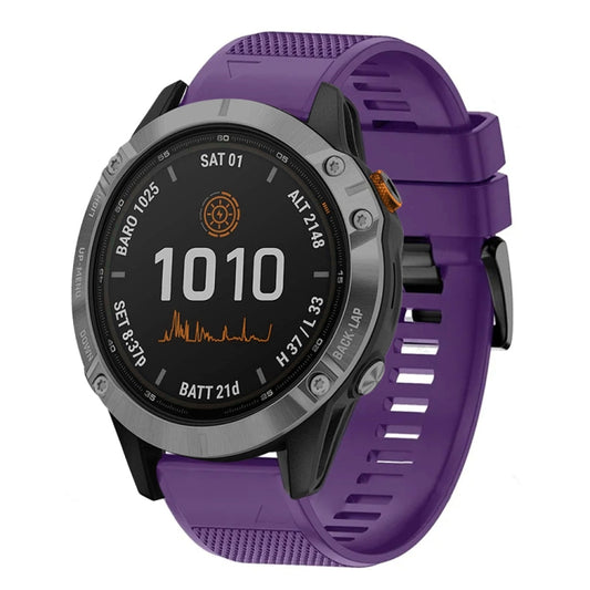For Garmin Fenix 7 Pro 47mm Quick Release 22mm Silicone Watch Band(Purple) - Watch Bands by buy2fix | Online Shopping UK | buy2fix