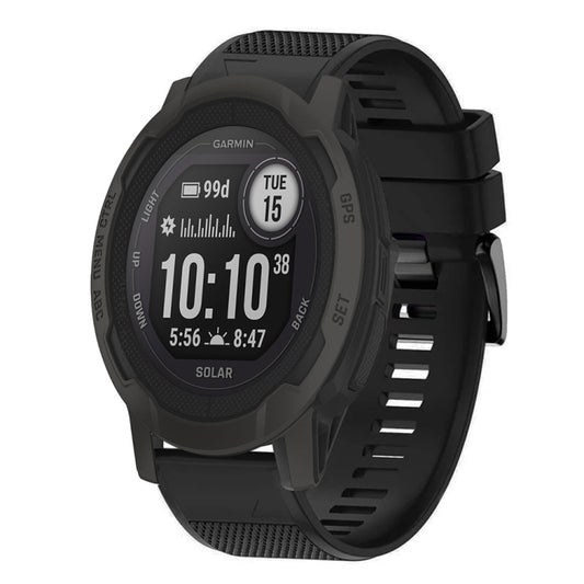 For Garmin  Instinct 2 Solar Quick Release 22mm Silicone Watch Band(Black) - Watch Bands by buy2fix | Online Shopping UK | buy2fix