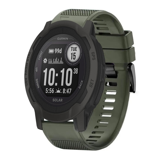 For Garmin  Instinct 2 Solar Quick Release 22mm Silicone Watch Band(Army Green) - Watch Bands by buy2fix | Online Shopping UK | buy2fix