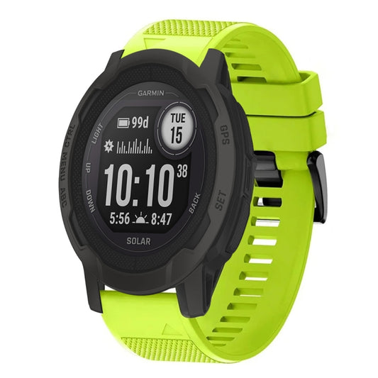For Garmin  Instinct 2 Solar Quick Release 22mm Silicone Watch Band(Lime Green) - Watch Bands by buy2fix | Online Shopping UK | buy2fix