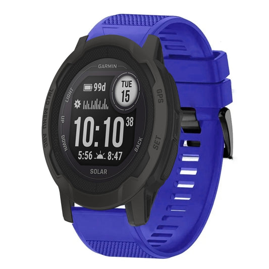 For Garmin  Instinct 2 Solar Quick Release 22mm Silicone Watch Band(Dark Blue) - Watch Bands by buy2fix | Online Shopping UK | buy2fix