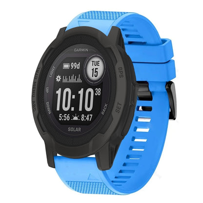For Garmin  Instinct 2 Solar Quick Release 22mm Silicone Watch Band(Sky Blue) - Watch Bands by buy2fix | Online Shopping UK | buy2fix