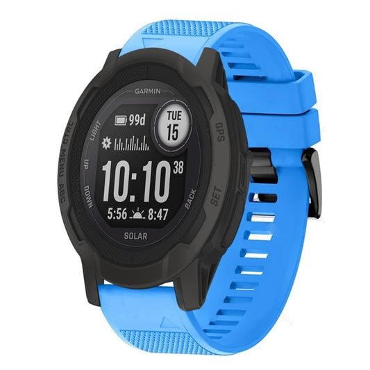 For Garmin  Instinct 2 Solar Quick Release 22mm Silicone Watch Band(Sky Blue) - Watch Bands by buy2fix | Online Shopping UK | buy2fix