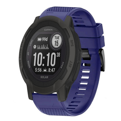 For Garmin  Instinct 2 Solar Quick Release 22mm Silicone Watch Band(Midnight Blue) - Watch Bands by buy2fix | Online Shopping UK | buy2fix