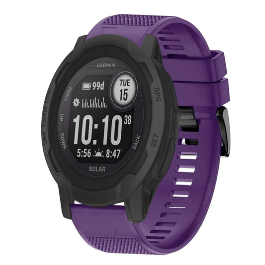 For Garmin  Instinct 2 Solar Quick Release 22mm Silicone Watch Band(Purple) - Watch Bands by buy2fix | Online Shopping UK | buy2fix