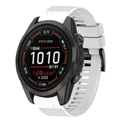 For Garmin Epix Pro 47mm Quick Release 22mm Silicone Watch Band(White) - Watch Bands by buy2fix | Online Shopping UK | buy2fix