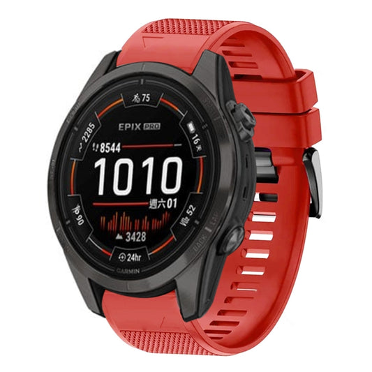 For Garmin Epix Pro 47mm Quick Release 22mm Silicone Watch Band(Red) - Watch Bands by buy2fix | Online Shopping UK | buy2fix