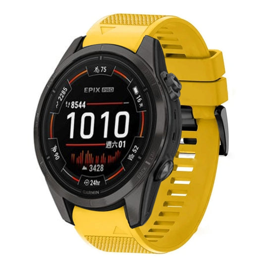 For Garmin Epix Pro 47mm Quick Release 22mm Silicone Watch Band(Yellow) - Watch Bands by buy2fix | Online Shopping UK | buy2fix