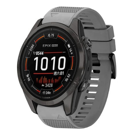 For Garmin Epix Pro 47mm Quick Release 22mm Silicone Watch Band(Grey) - Watch Bands by buy2fix | Online Shopping UK | buy2fix