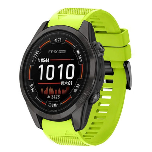 For Garmin Epix Pro 47mm Quick Release 22mm Silicone Watch Band(Lime Green) - Watch Bands by buy2fix | Online Shopping UK | buy2fix