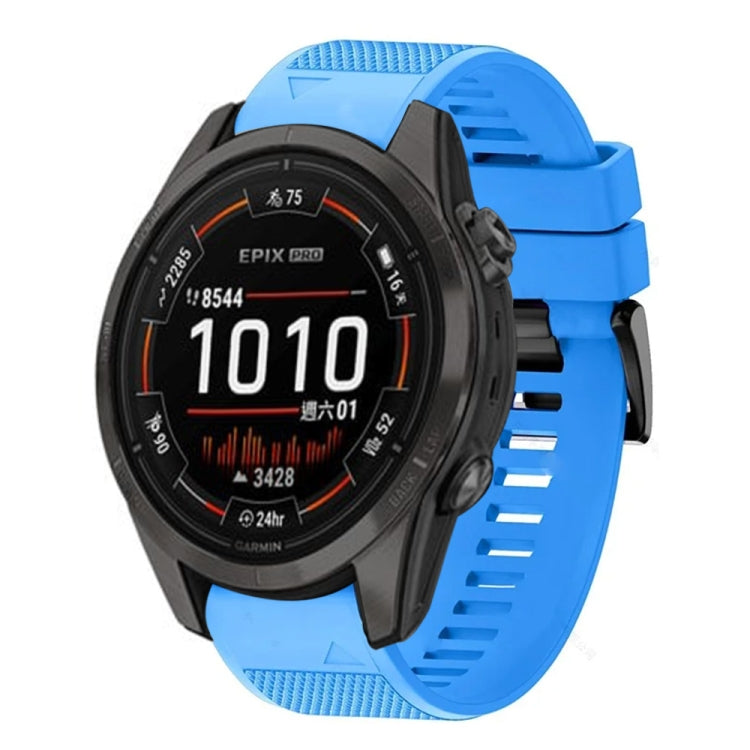 For Garmin Epix Pro 47mm Quick Release 22mm Silicone Watch Band(Sky Blue) - Watch Bands by buy2fix | Online Shopping UK | buy2fix