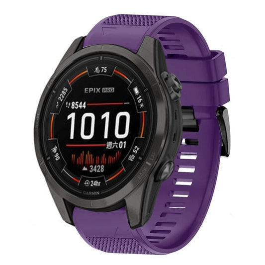 For Garmin Epix Pro 47mm Quick Release 22mm Silicone Watch Band(Purple) - Watch Bands by buy2fix | Online Shopping UK | buy2fix
