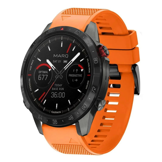 For Garmin MARQ Athlete Gen 2 Quick Release 22mm Silicone Watch Band(Orange) - Watch Bands by buy2fix | Online Shopping UK | buy2fix