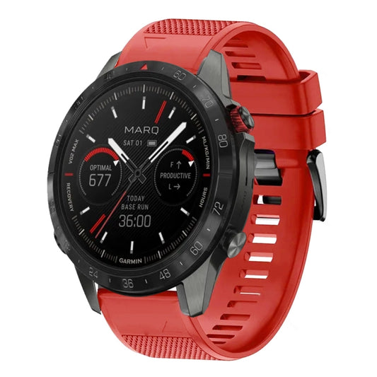 For Garmin MARQ Athlete Gen 2 Quick Release 22mm Silicone Watch Band(Red) - Watch Bands by buy2fix | Online Shopping UK | buy2fix