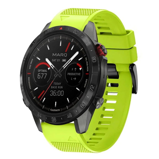 For Garmin MARQ Athlete Gen 2 Quick Release 22mm Silicone Watch Band(Lime Green) - Watch Bands by buy2fix | Online Shopping UK | buy2fix