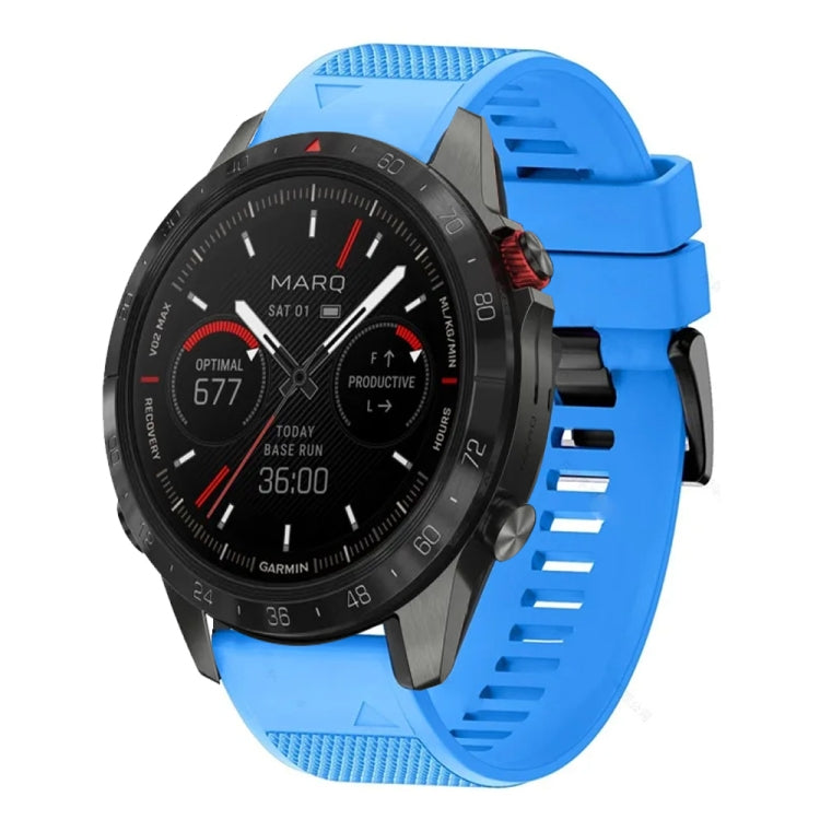 For Garmin MARQ Athlete Gen 2 Quick Release 22mm Silicone Watch Band(Sky Blue) - Watch Bands by buy2fix | Online Shopping UK | buy2fix