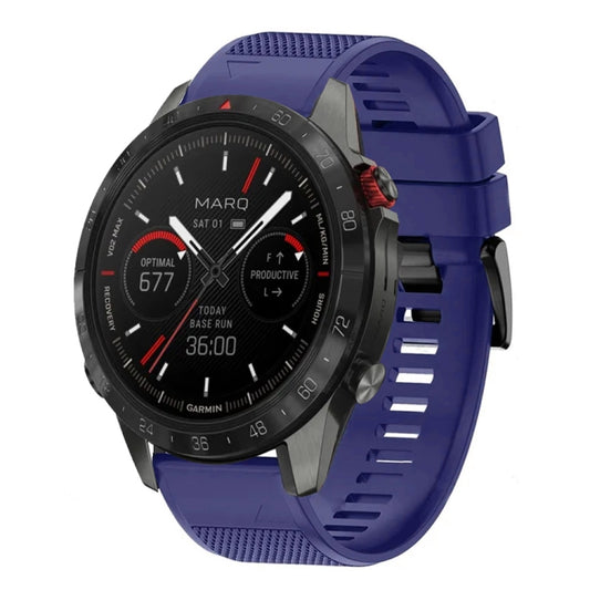 For Garmin MARQ Athlete Gen 2 Quick Release 22mm Silicone Watch Band(Midnight Blue) - Watch Bands by buy2fix | Online Shopping UK | buy2fix