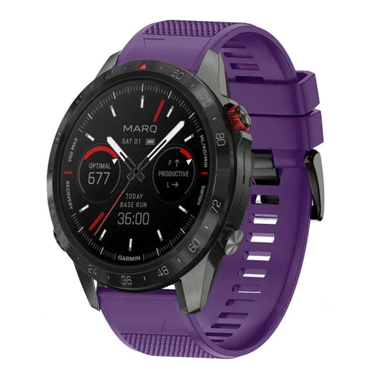 For Garmin MARQ Athlete Gen 2 Quick Release 22mm Silicone Watch Band(Purple) - Watch Bands by buy2fix | Online Shopping UK | buy2fix