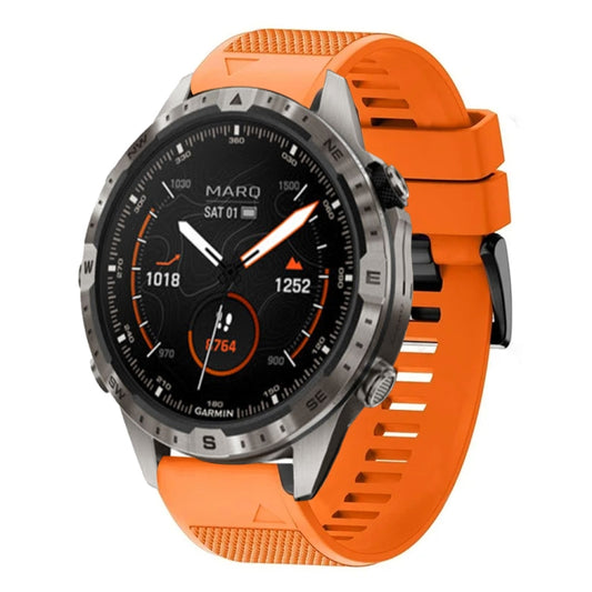 For Garmin MARQ Adventurer Gen 2 Quick Release 22mm Silicone Watch Band(Orange) - Watch Bands by buy2fix | Online Shopping UK | buy2fix
