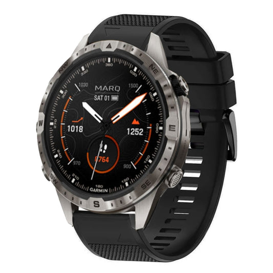 For Garmin MARQ Adventurer Gen 2 Quick Release 22mm Silicone Watch Band(Black) - Watch Bands by buy2fix | Online Shopping UK | buy2fix