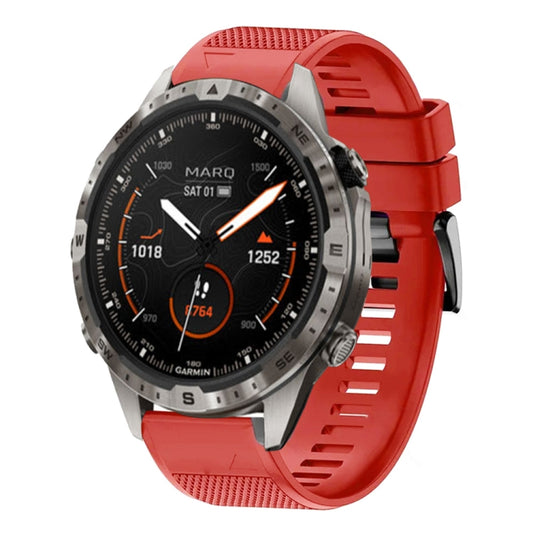 For Garmin MARQ Adventurer Gen 2 Quick Release 22mm Silicone Watch Band(Red) - Watch Bands by buy2fix | Online Shopping UK | buy2fix