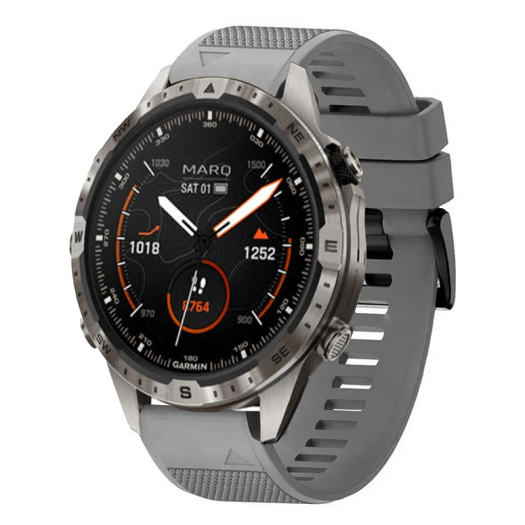 For Garmin MARQ Adventurer Gen 2 Quick Release 22mm Silicone Watch Band(Grey) - Watch Bands by buy2fix | Online Shopping UK | buy2fix