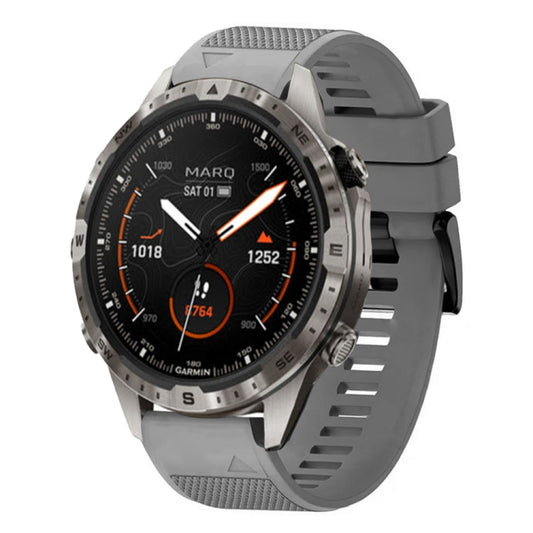 For Garmin MARQ Adventurer Gen 2 Quick Release 22mm Silicone Watch Band(Grey) - Watch Bands by buy2fix | Online Shopping UK | buy2fix
