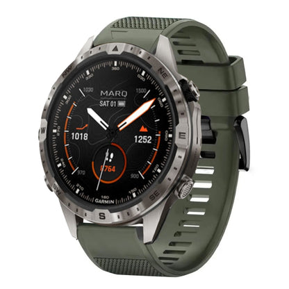 For Garmin MARQ Adventurer Gen 2 Quick Release 22mm Silicone Watch Band(Army Green) - Watch Bands by buy2fix | Online Shopping UK | buy2fix