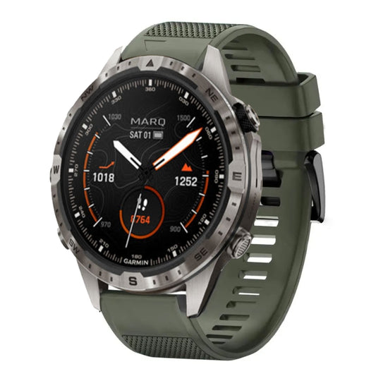 For Garmin MARQ Adventurer Gen 2 Quick Release 22mm Silicone Watch Band(Army Green) - Watch Bands by buy2fix | Online Shopping UK | buy2fix