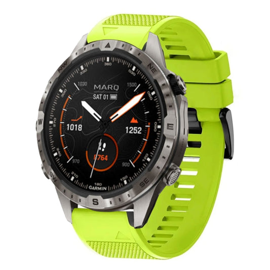 For Garmin MARQ Adventurer Gen 2 Quick Release 22mm Silicone Watch Band(Lime Green) - Watch Bands by buy2fix | Online Shopping UK | buy2fix