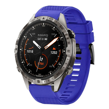 For Garmin MARQ Adventurer Gen 2 Quick Release 22mm Silicone Watch Band(Dark Blue) - Watch Bands by buy2fix | Online Shopping UK | buy2fix