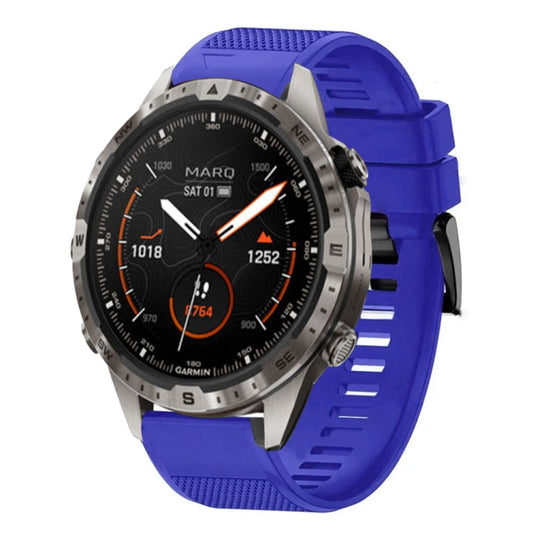 For Garmin MARQ Adventurer Gen 2 Quick Release 22mm Silicone Watch Band(Dark Blue) - Watch Bands by buy2fix | Online Shopping UK | buy2fix