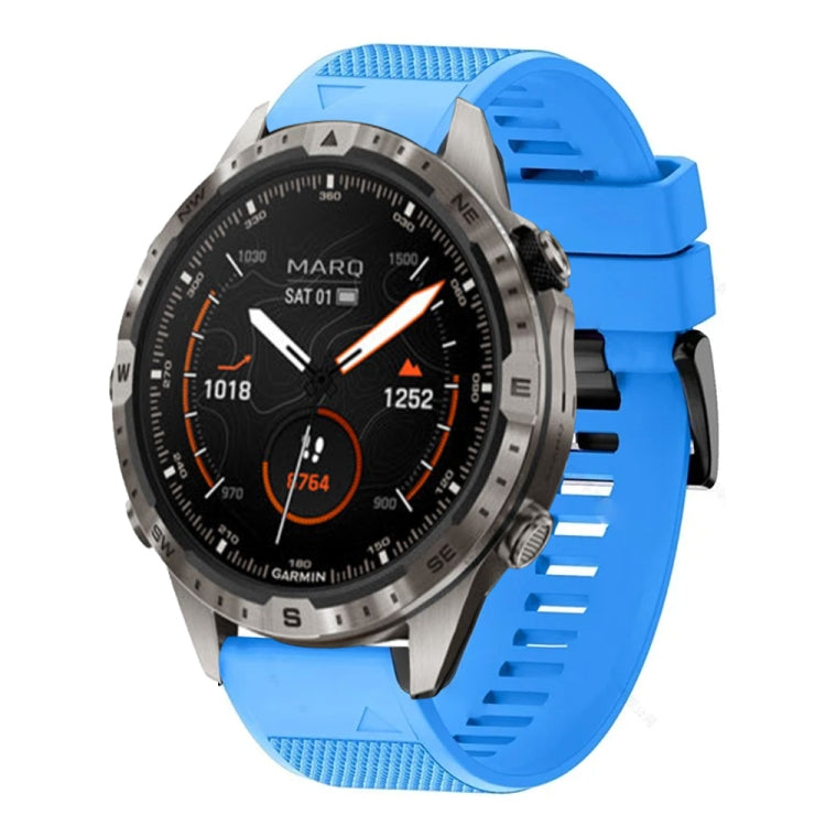 For Garmin MARQ Adventurer Gen 2 Quick Release 22mm Silicone Watch Band(Sky Blue) - Watch Bands by buy2fix | Online Shopping UK | buy2fix