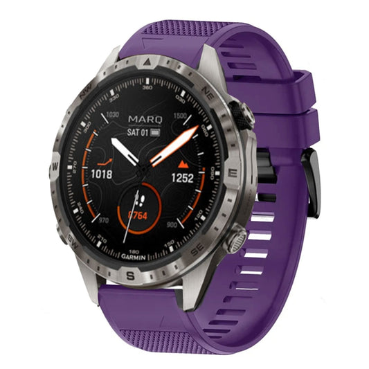 For Garmin MARQ Adventurer Gen 2 Quick Release 22mm Silicone Watch Band(Purple) - Watch Bands by buy2fix | Online Shopping UK | buy2fix