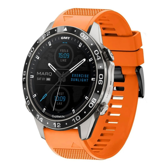 For Garmin MARQ Aviator Gen 2 Quick Release 22mm Silicone Watch Band(Orange) - Watch Bands by buy2fix | Online Shopping UK | buy2fix