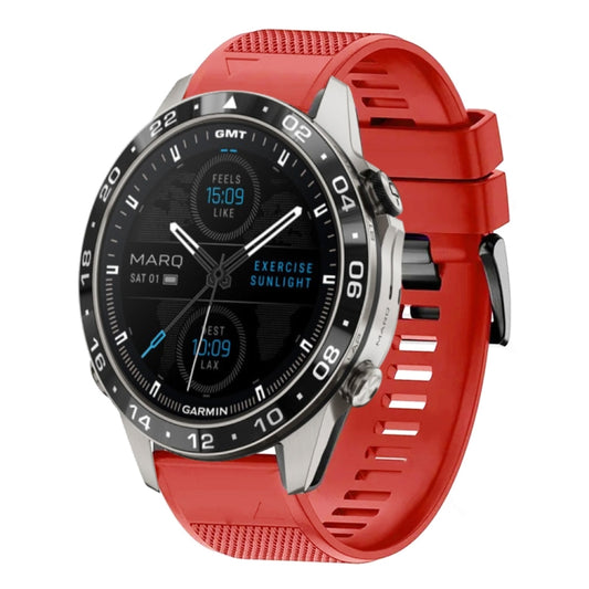 For Garmin MARQ Aviator Gen 2 Quick Release 22mm Silicone Watch Band(Red) - Watch Bands by buy2fix | Online Shopping UK | buy2fix